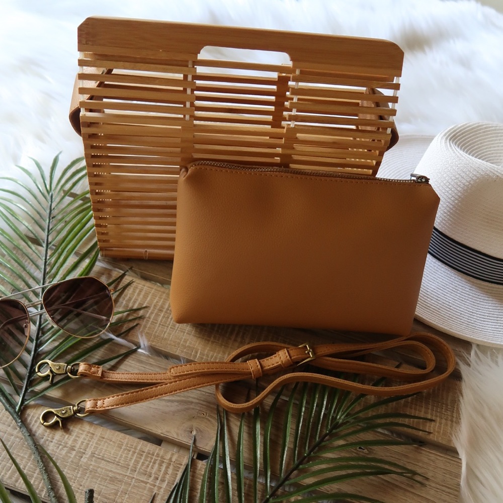 LAST ONE!Bamboo Satchel Crossbody- Medium - Picture 5 of 8
